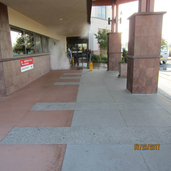 Commercial pressure washing surface cleaning