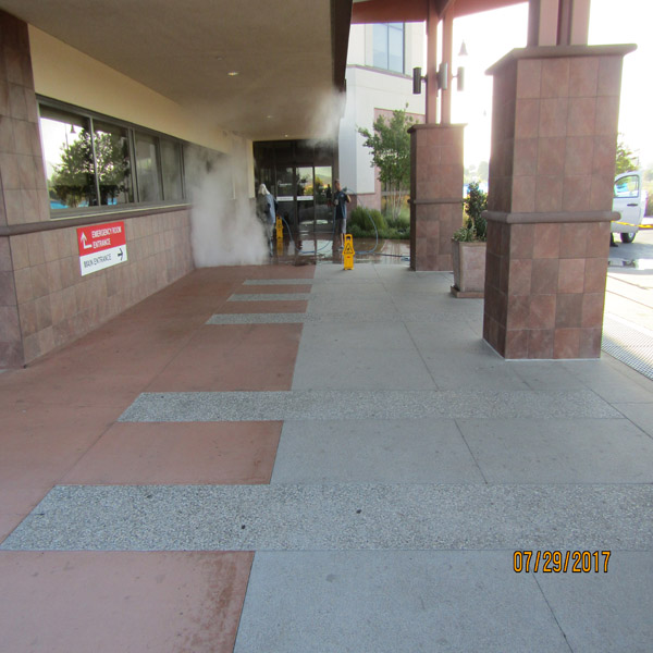Commercial pressure washing surface cleaning