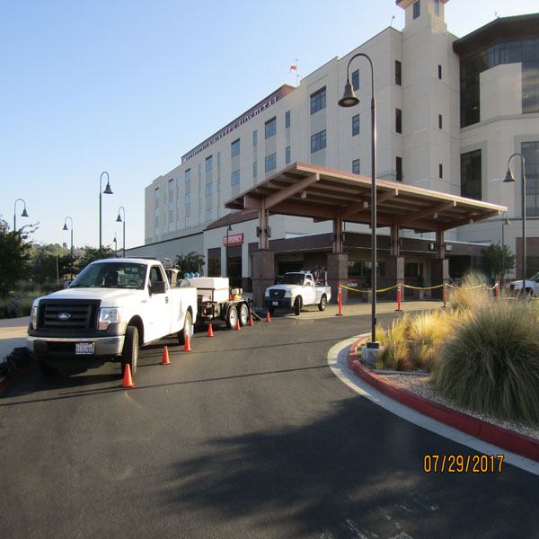 Custom Home Detailing commercial pressure washing at a large property
