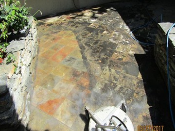 Pressure washing hardscape surface cleaning
